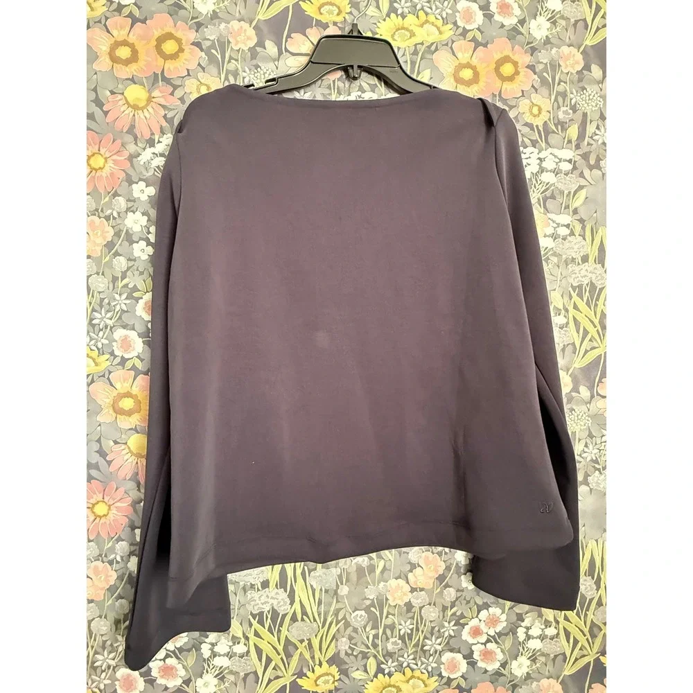 Aday Getaway Scuba Top Boat Neck Long Sleeve Black Women's Size M - Picture 8 of 10